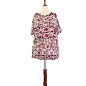 Geometric Patterned Pink Dress